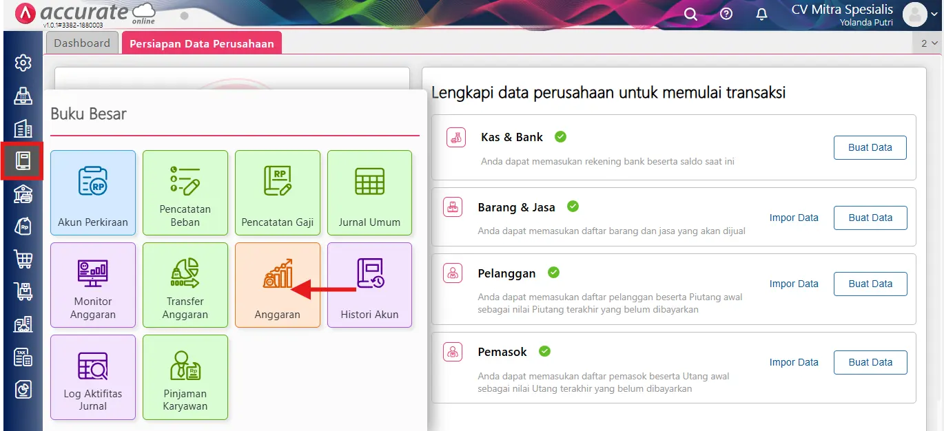 mengatasi error hapus akun anggaran